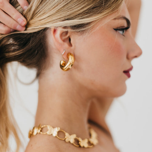Caroline Reversible Hoop Earrings - WATERPROOF