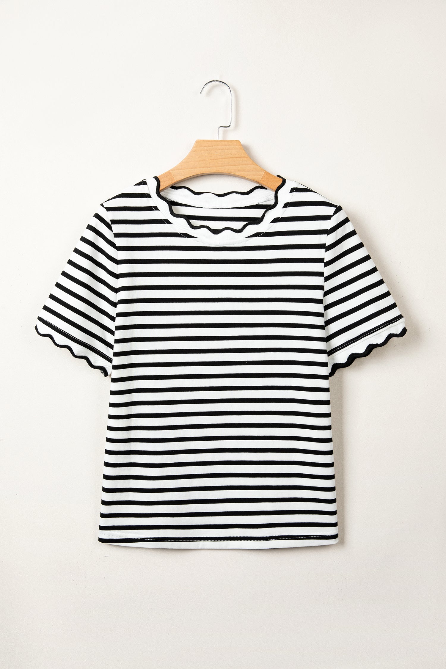 The Ella Stripe Scalloped T-Shirt