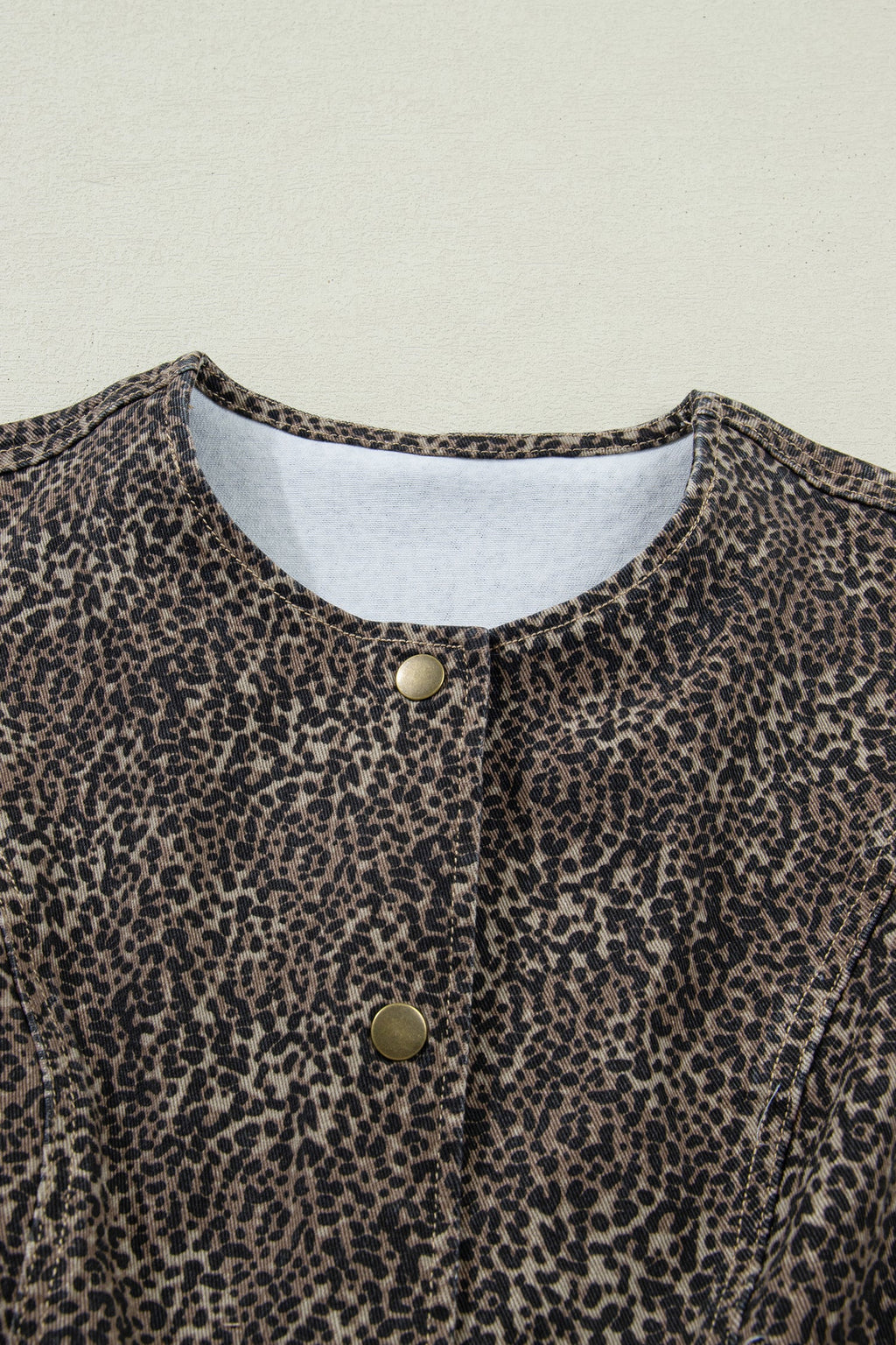 The Kendall Leopard Denim Vest