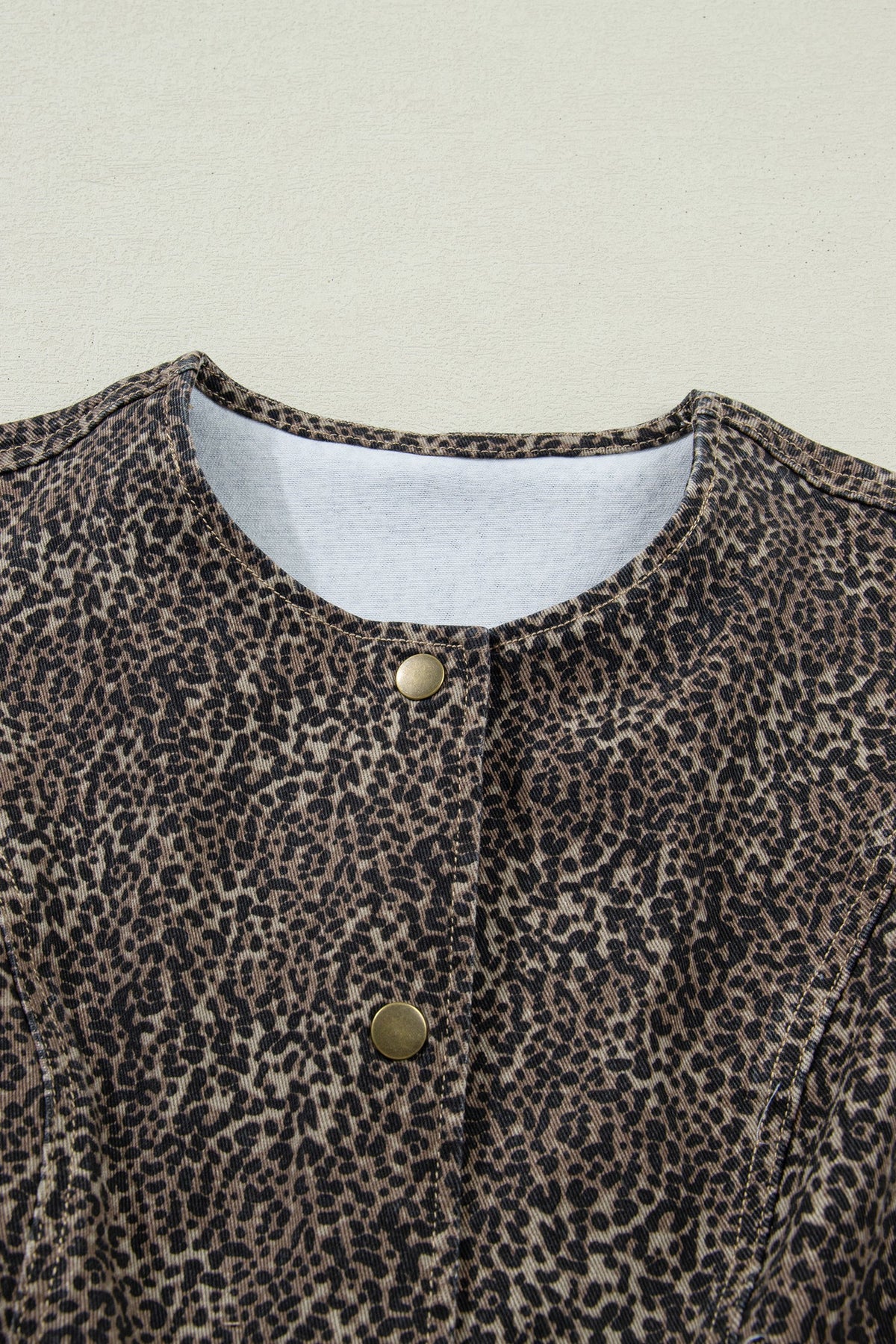 The Kendall Leopard Denim Vest