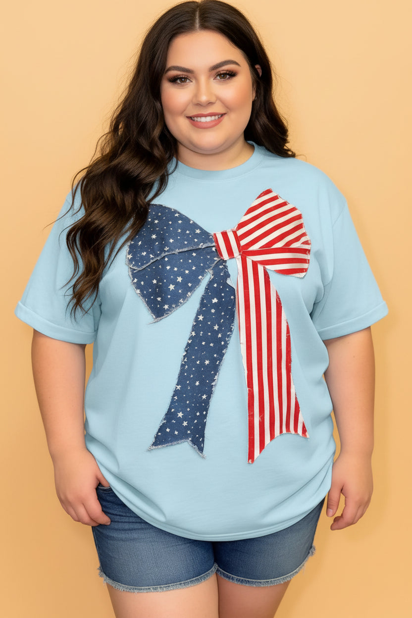 The Patriotic Stars & Stripes Bow T-Shirt