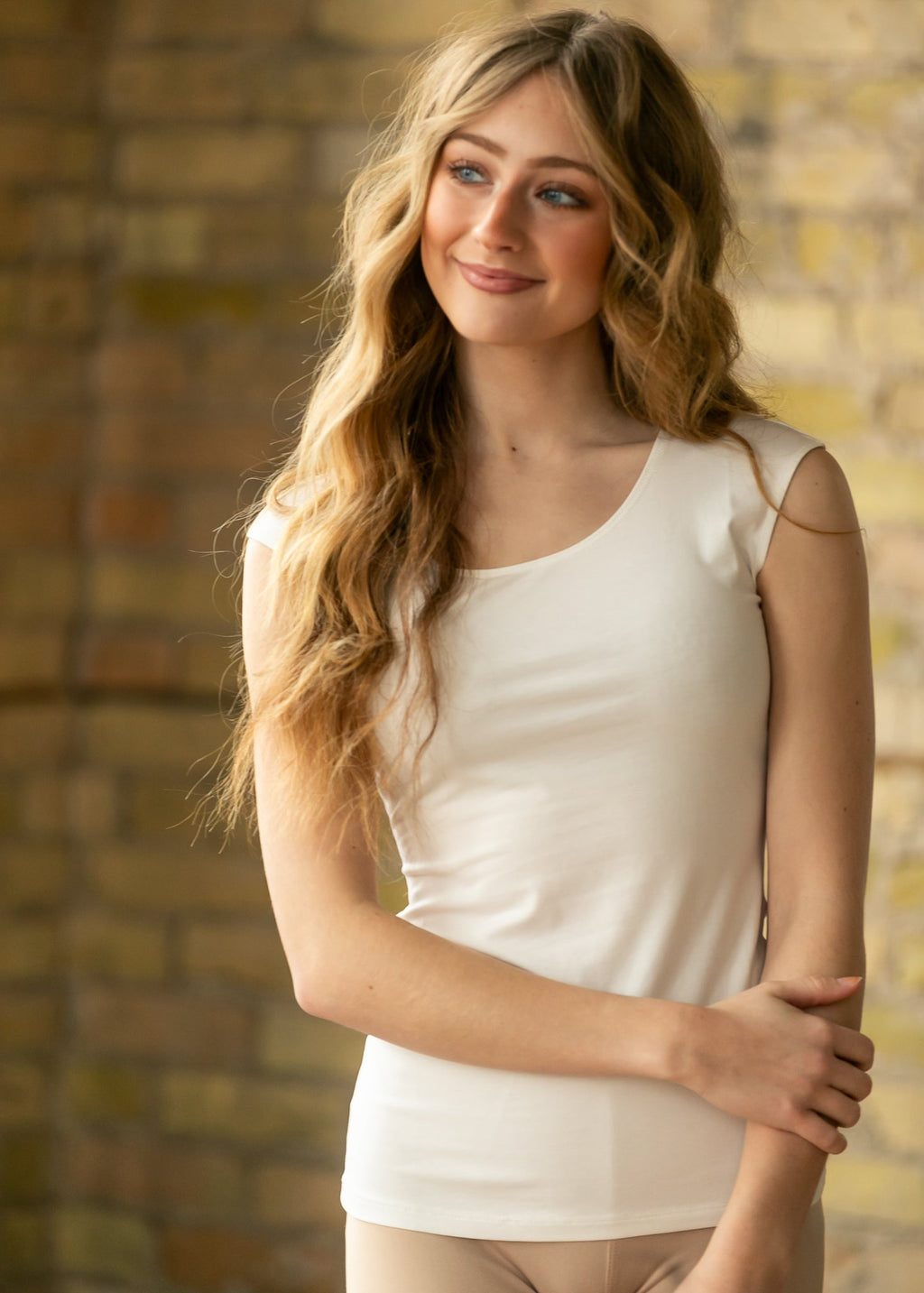 The Classic Ivory Cap Sleeve Tank