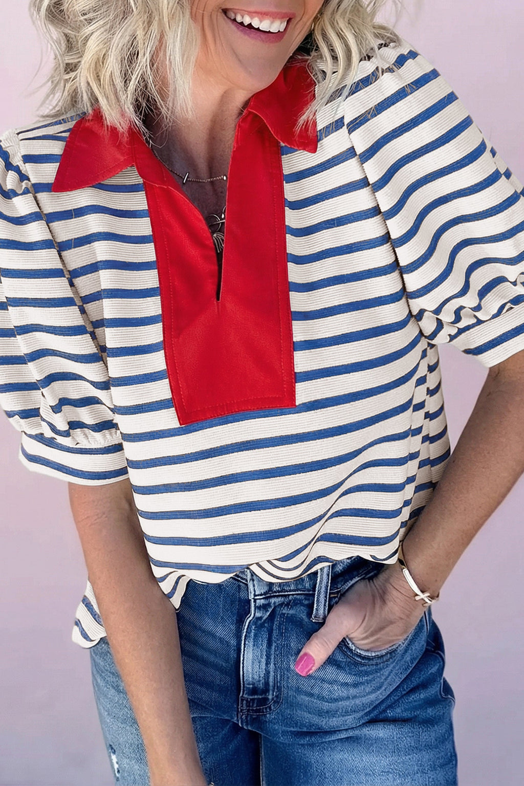 The Hannah May Polo Collar Blouse