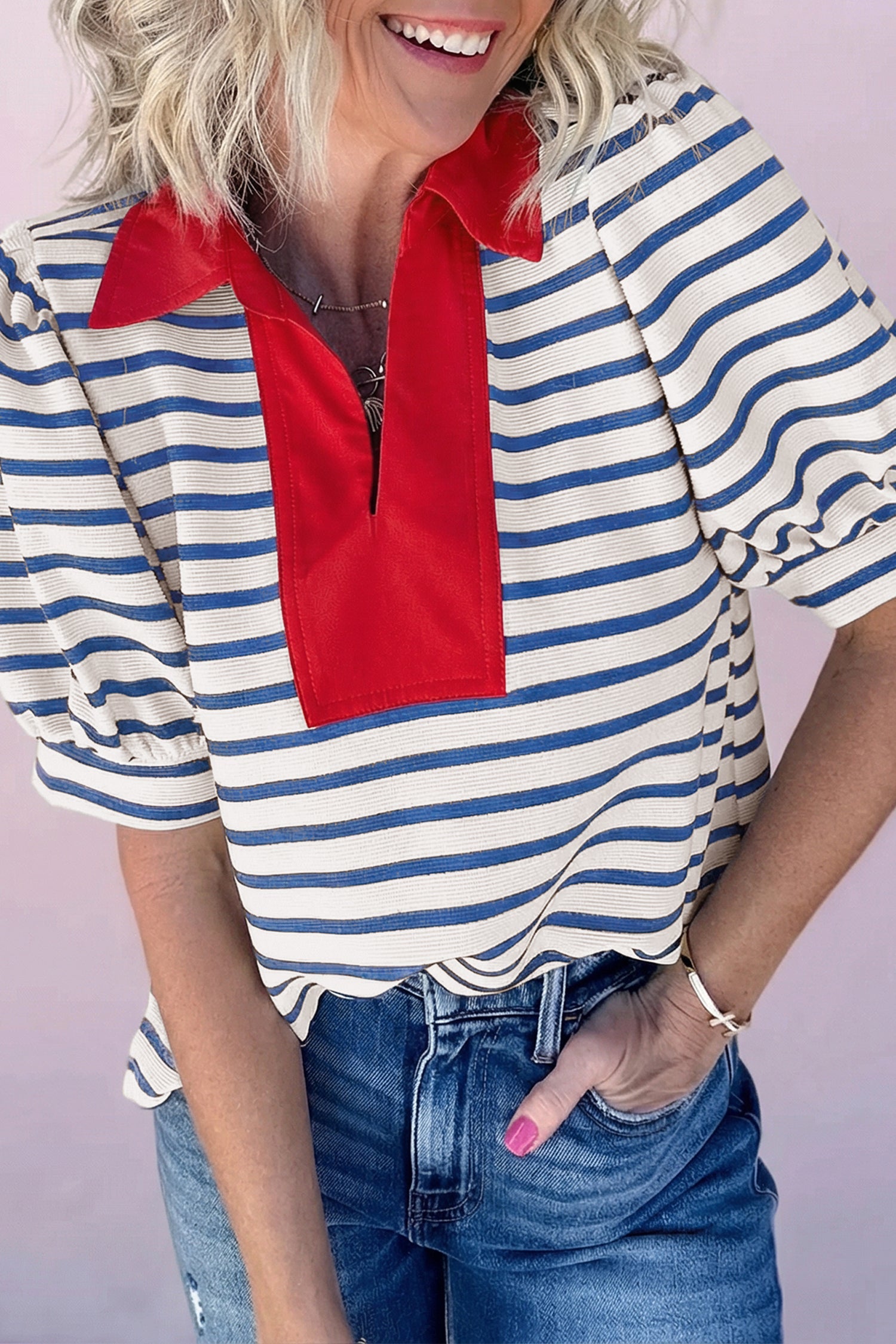 The Hannah May Polo Collar Blouse