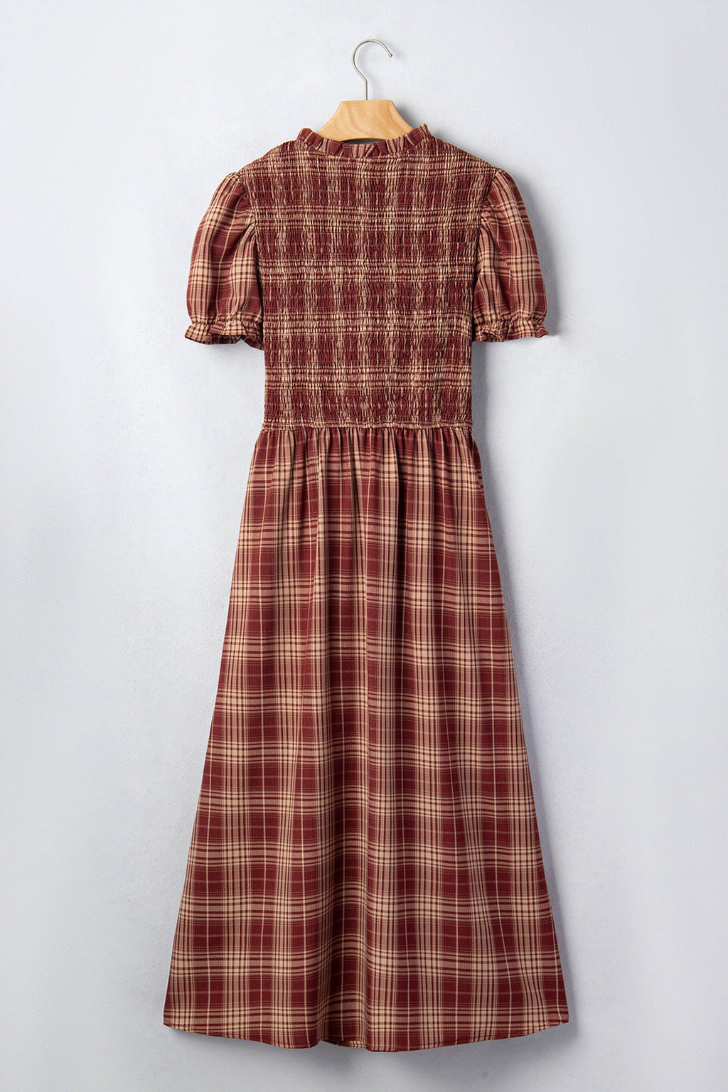 The Lucy Plaid Knot Front Smocked Dress