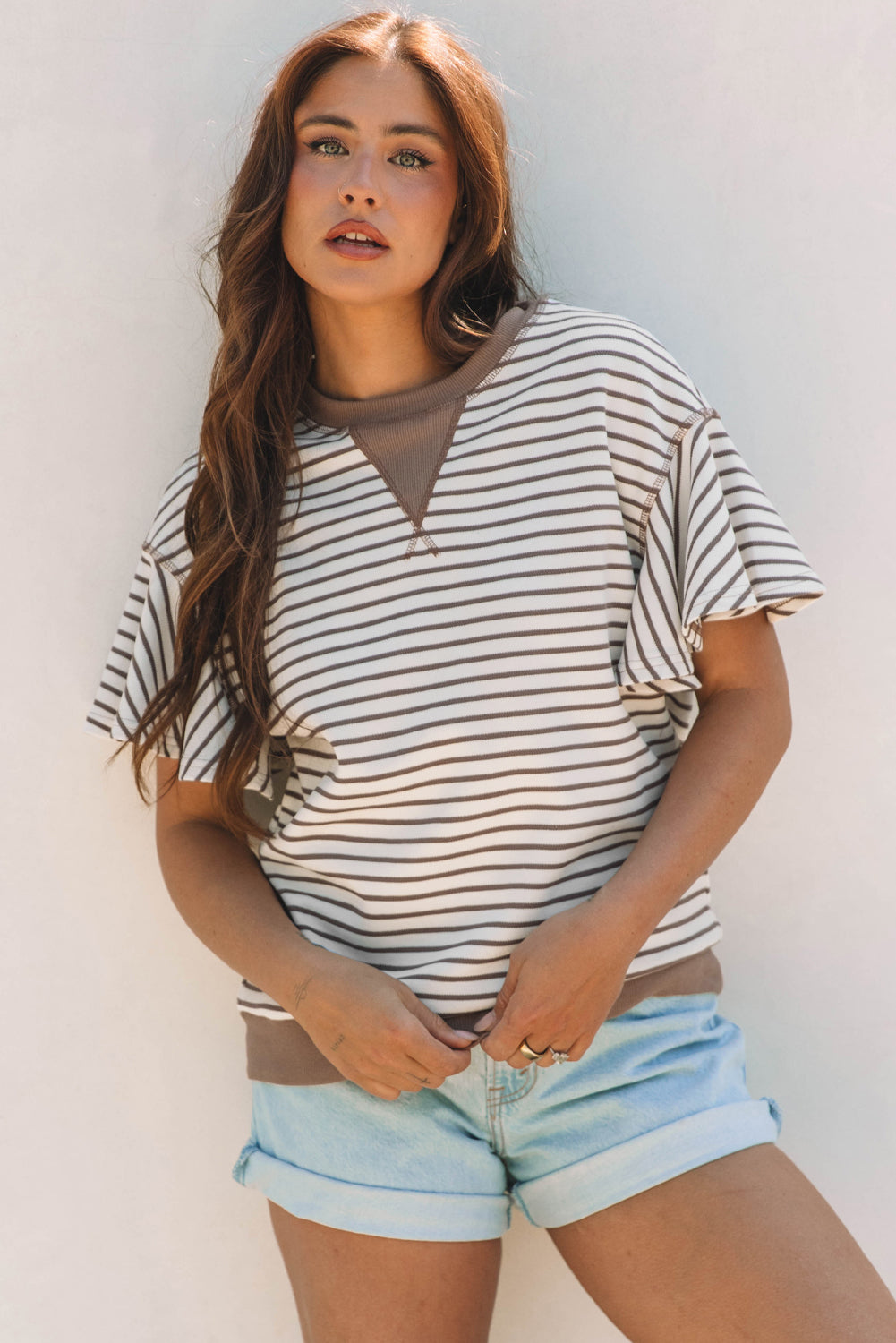 The Fiona Stripe Ruffle Top