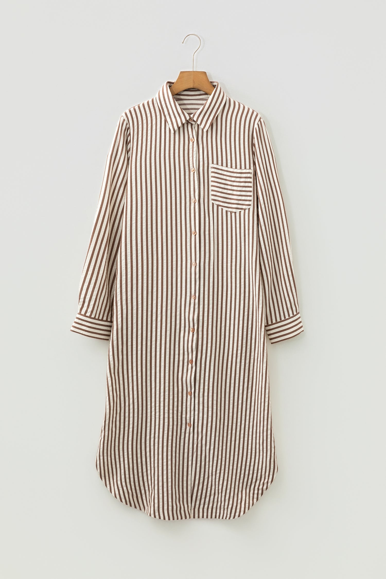 The Lena Stripe Textured  Midi Dress