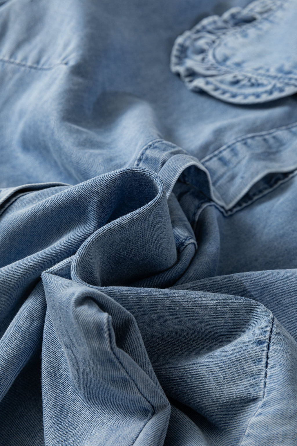 The Willow Denim Ruffle Shirt