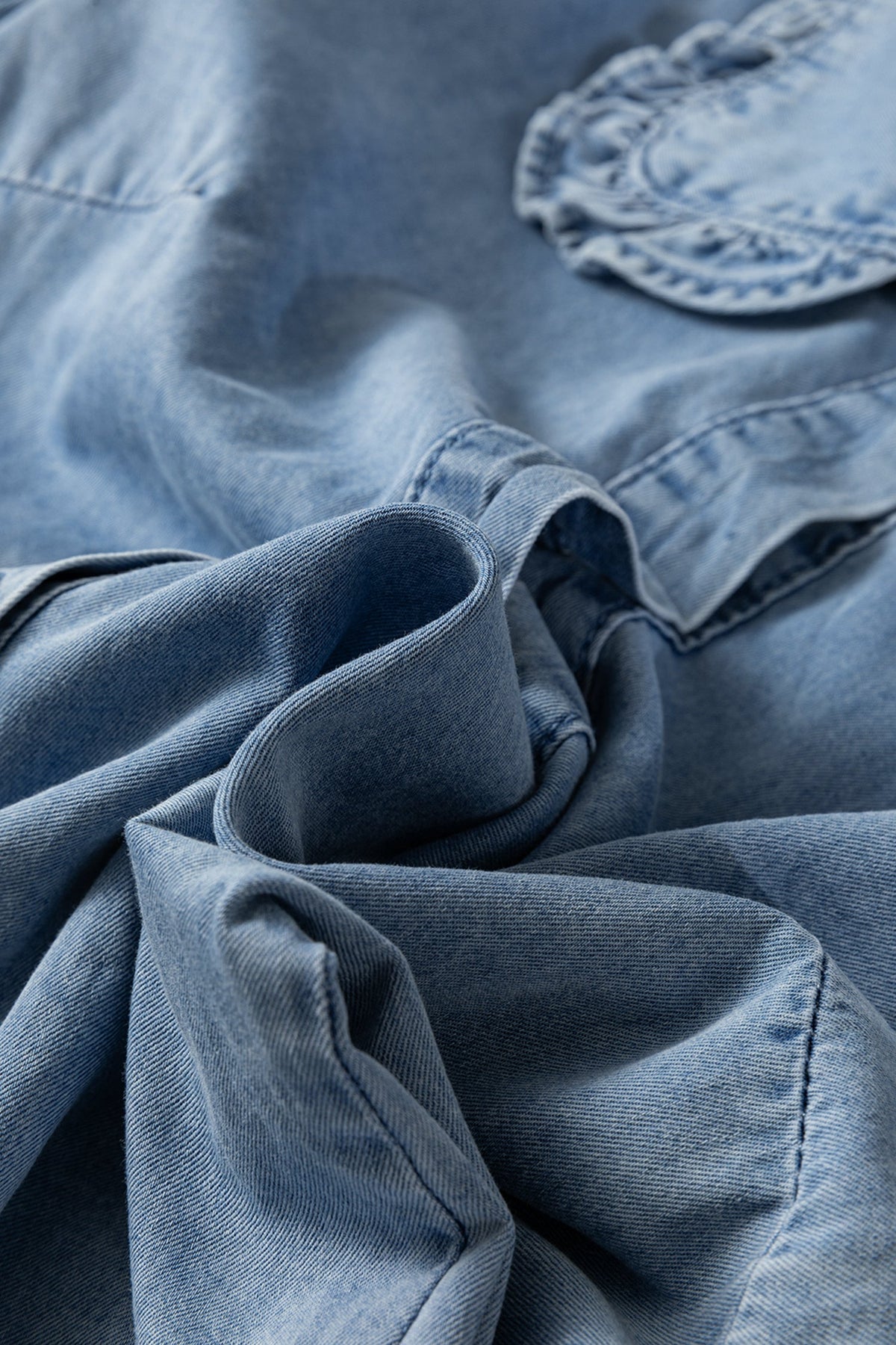 The Willow Denim Ruffle Shirt
