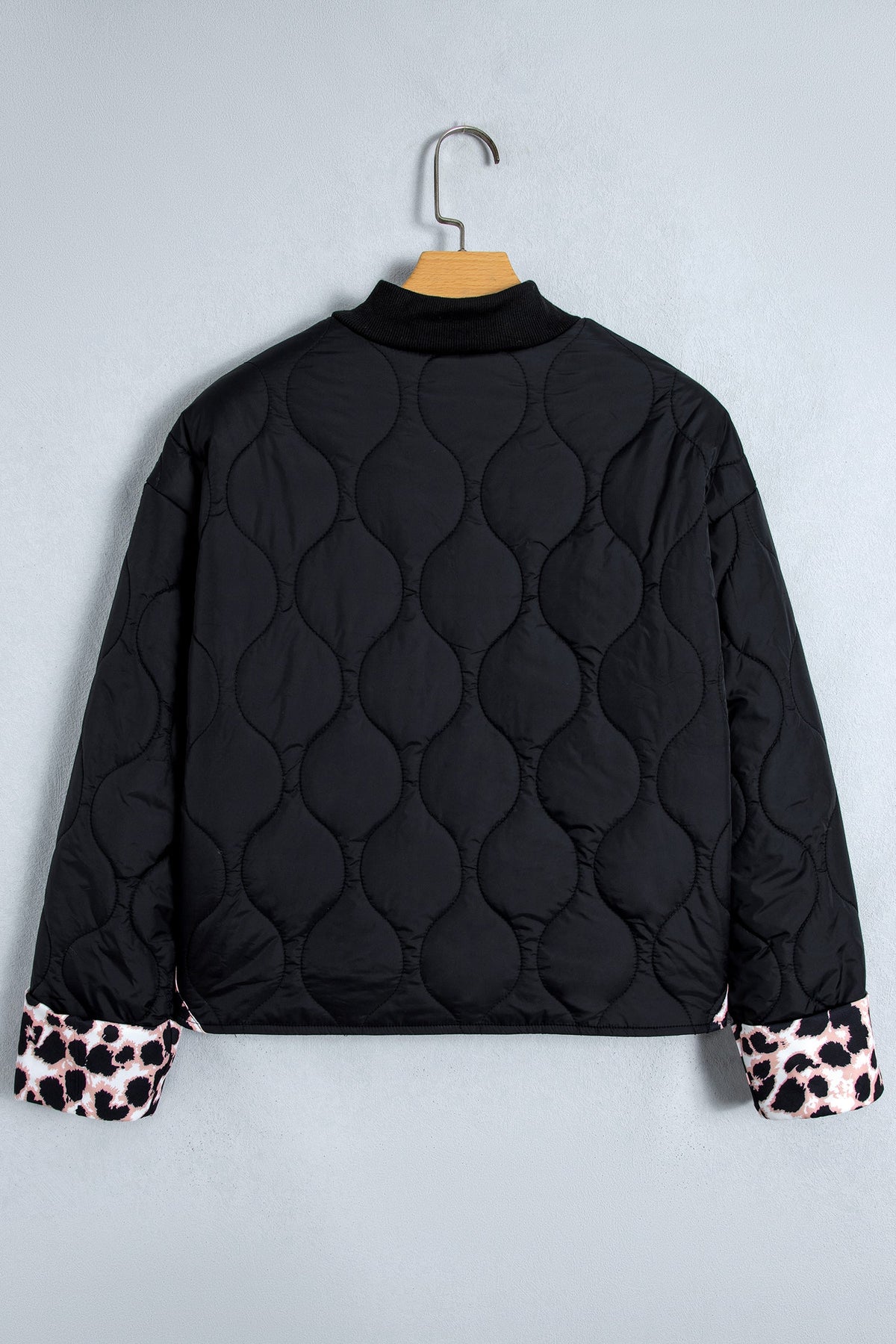 The Haisley Leopard Cuff Quilted Puffer Jacket