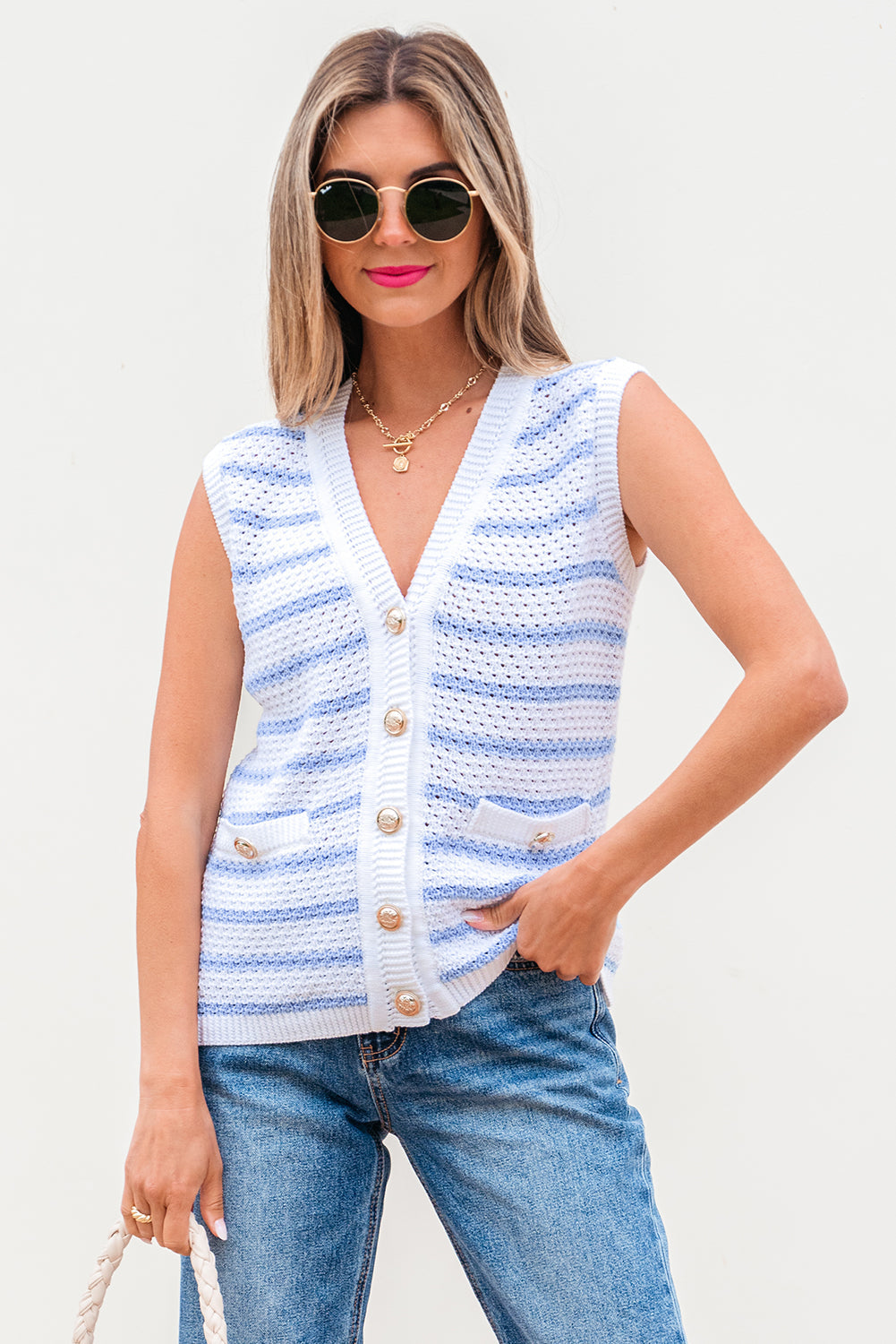 The Eliza Stripe Sweater Knit Top