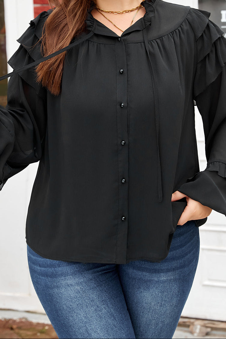 The Mila Ruffle Chiffon Shirt