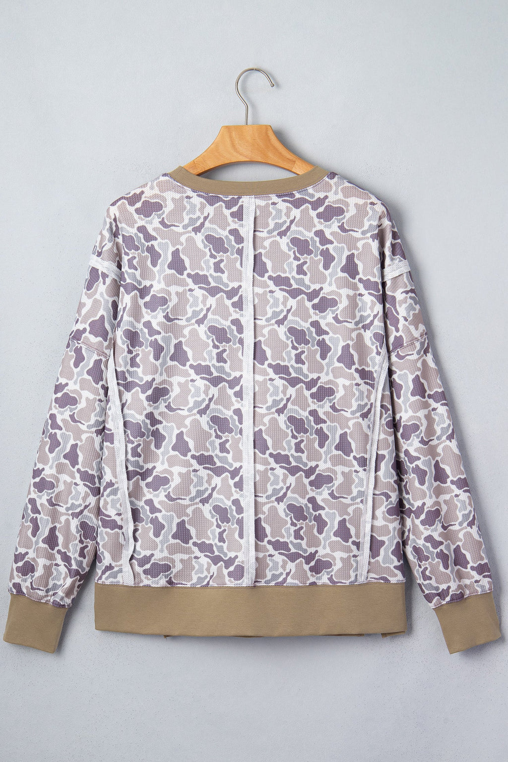 The Maren Camo Waffle Knit Top