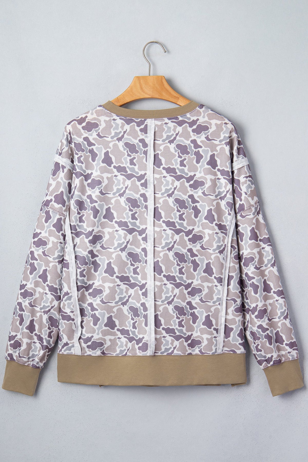 The Maren Camo Waffle Knit Top