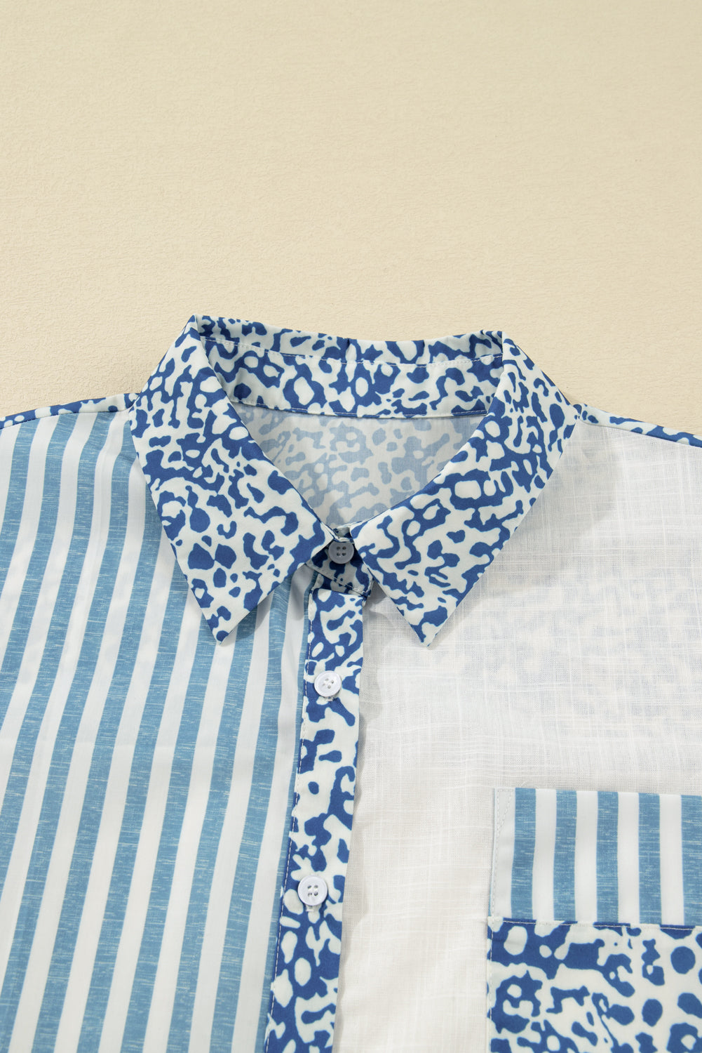 The Everlee Kate Leopard Stripe Button-Up Shirt