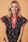The Blair Floral Ruffle Blouse