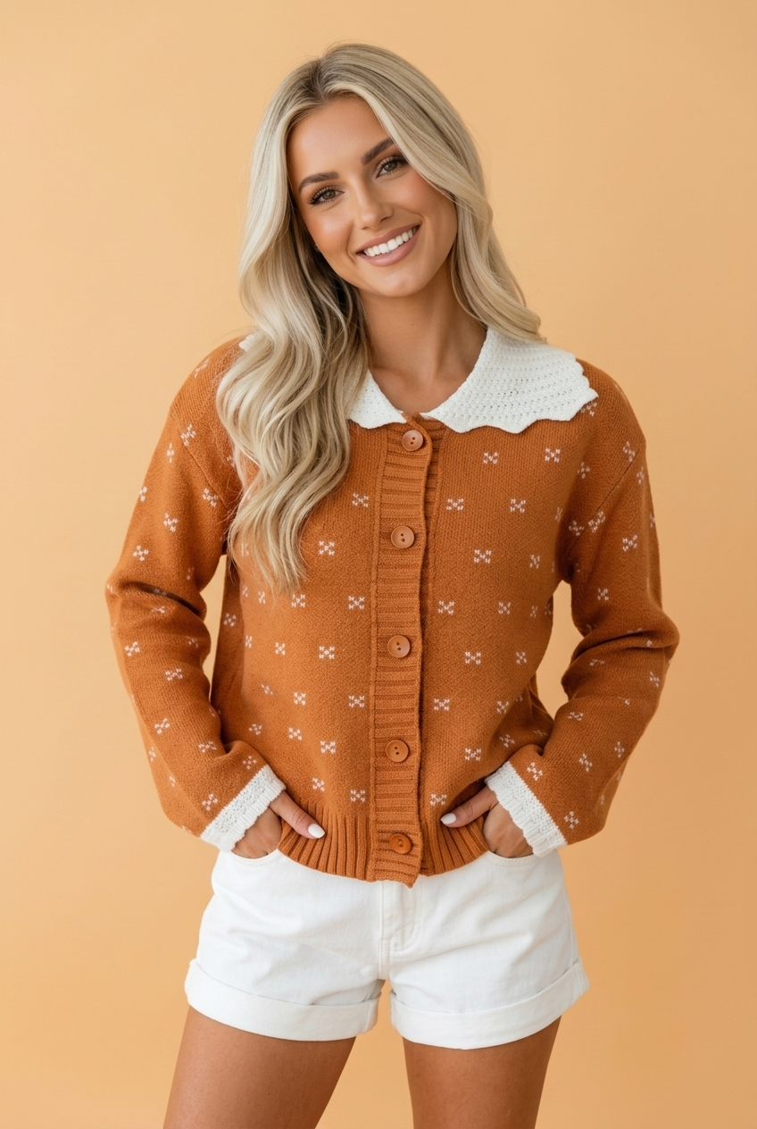 The Autumn rose Colorblock Cardigan
