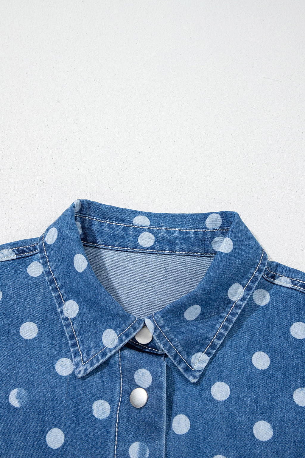 The Braelynn Polka Dot Denim Jacket