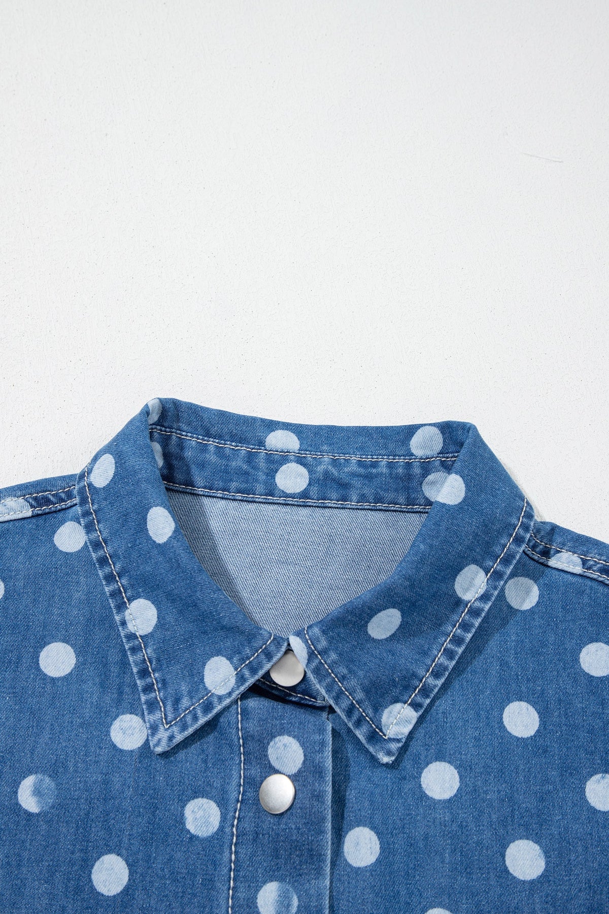 The Braelynn Polka Dot Denim Jacket