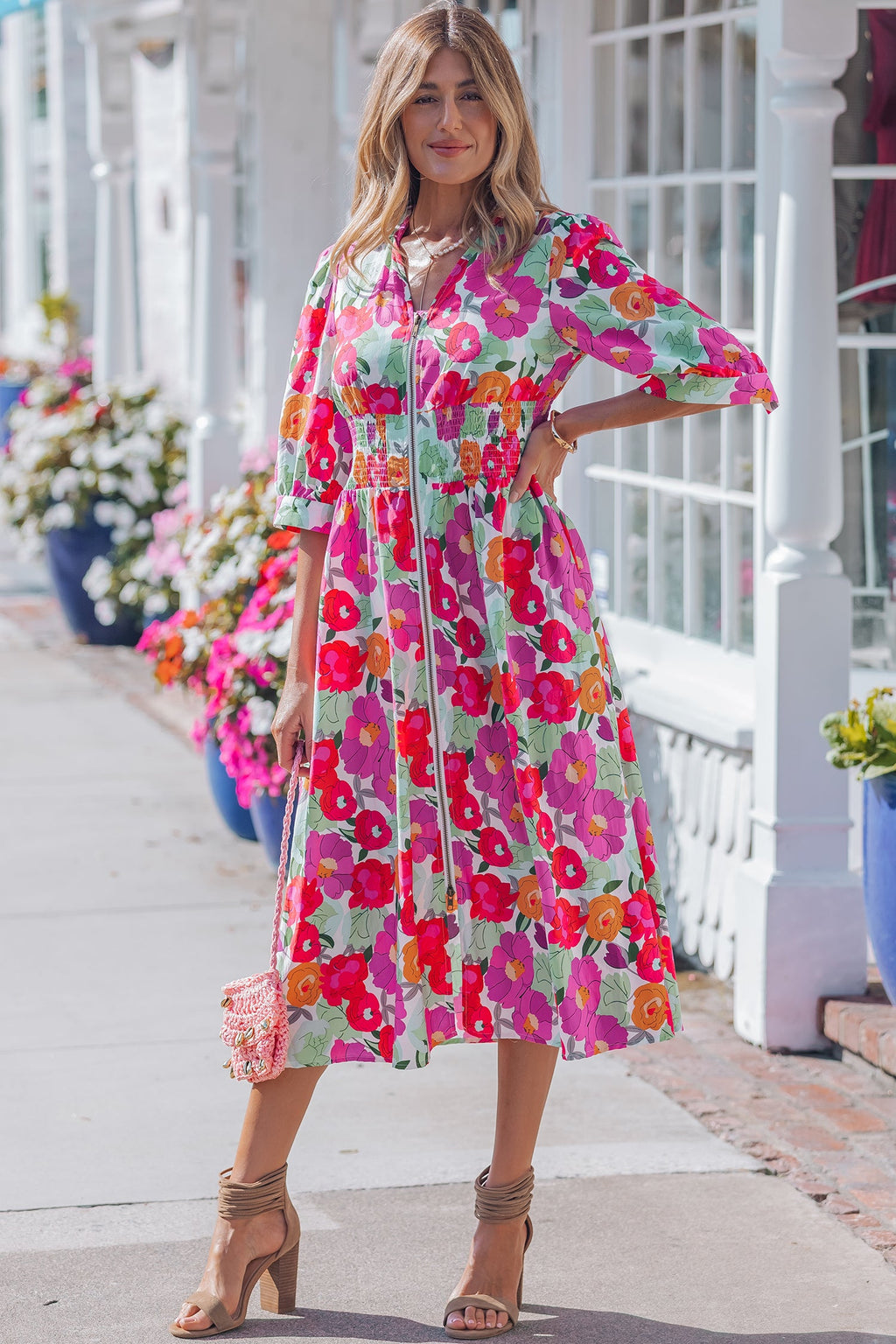 The Lottie Floral Zip-Up Dress