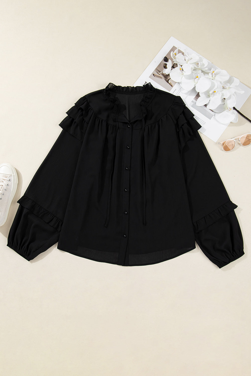 The Mila Ruffle Chiffon Shirt