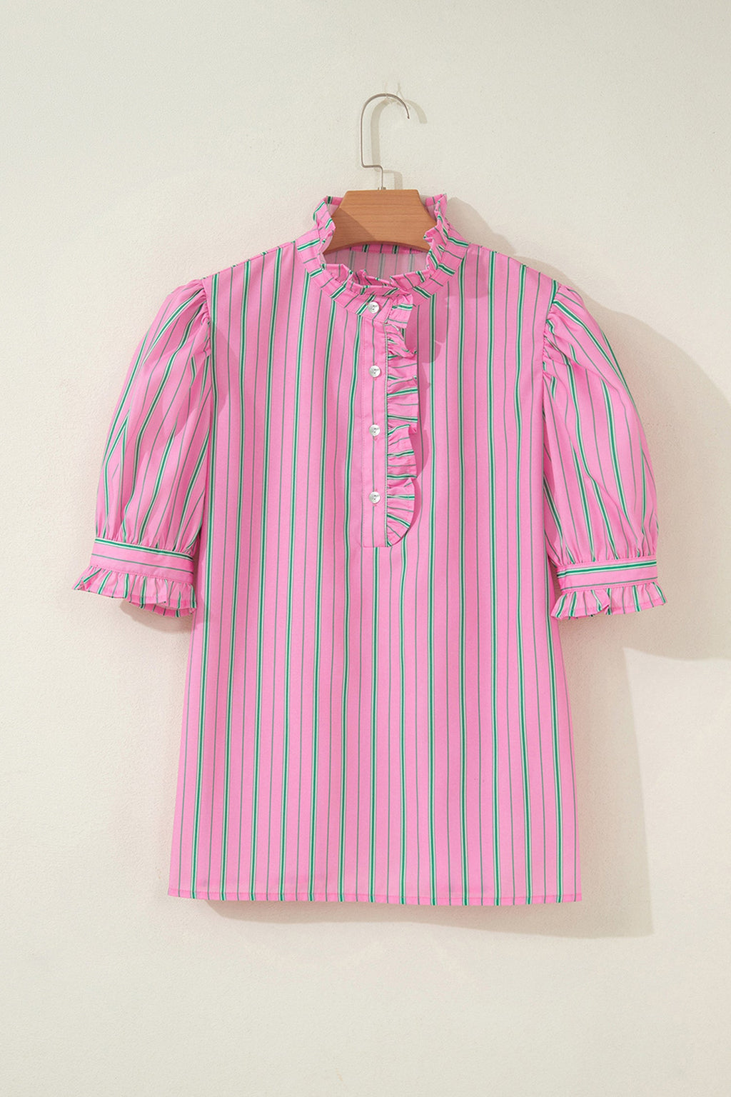 The Everly Stripe Ruffle Blouse