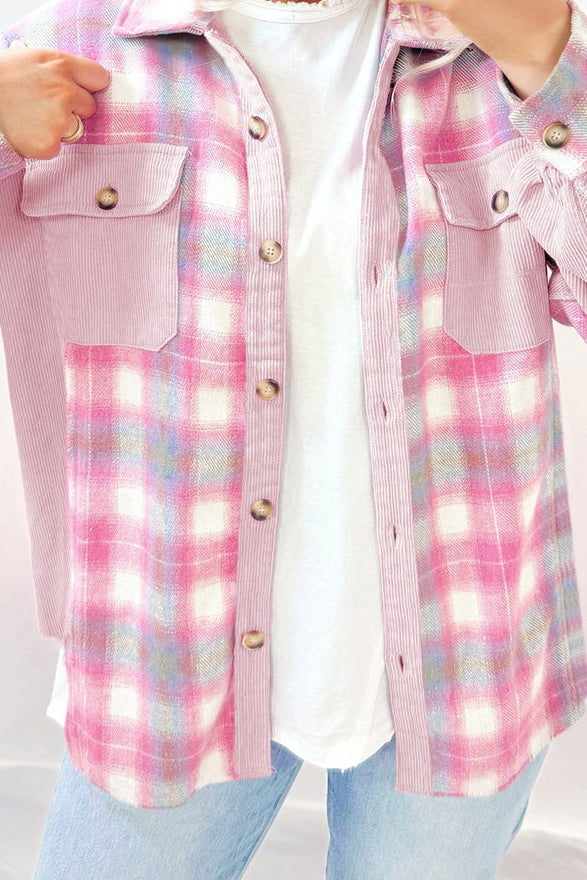 The Daisy Mae Plaid Corduroy Shacket
