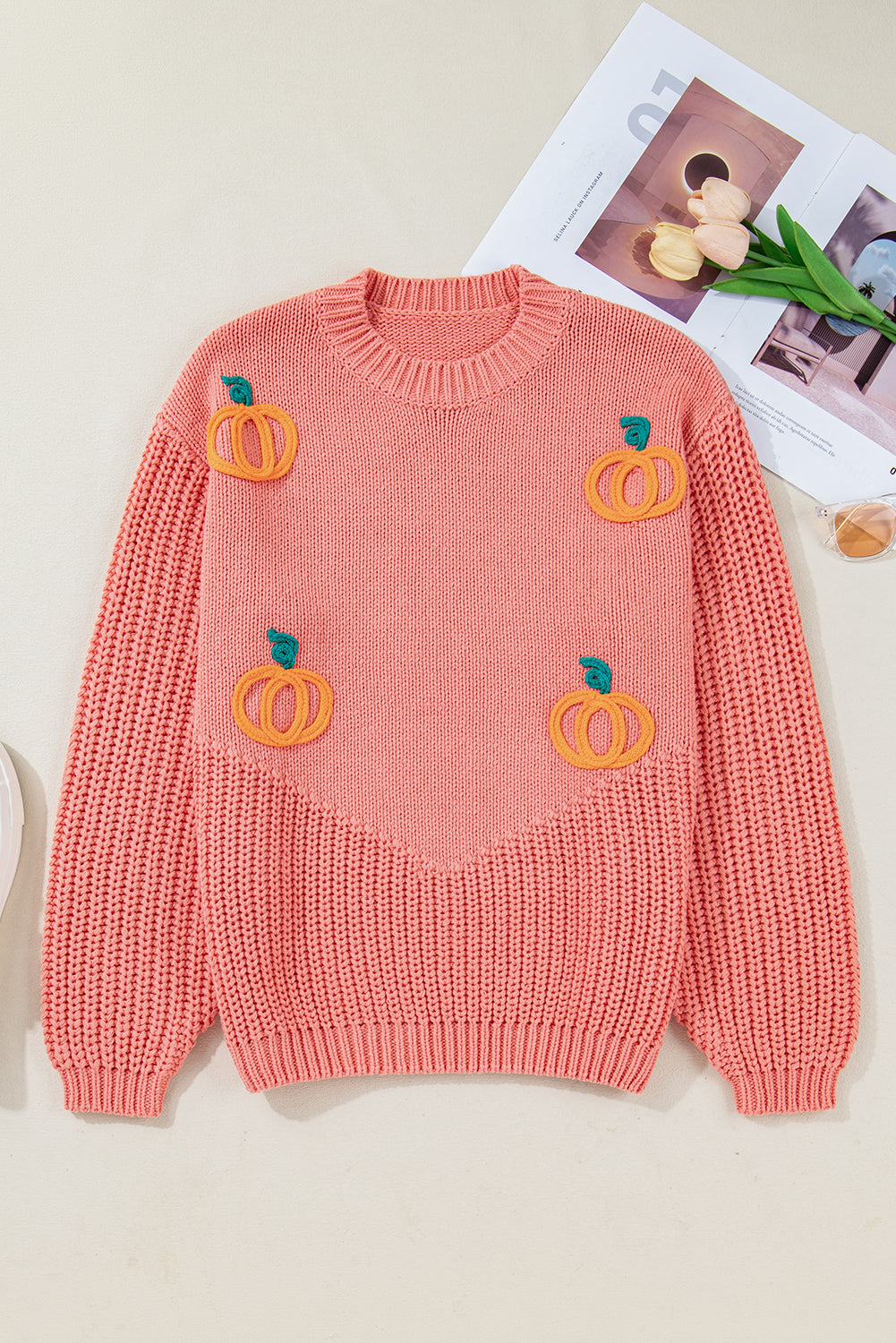 The Posie Pumpkin Embroidered Sweater