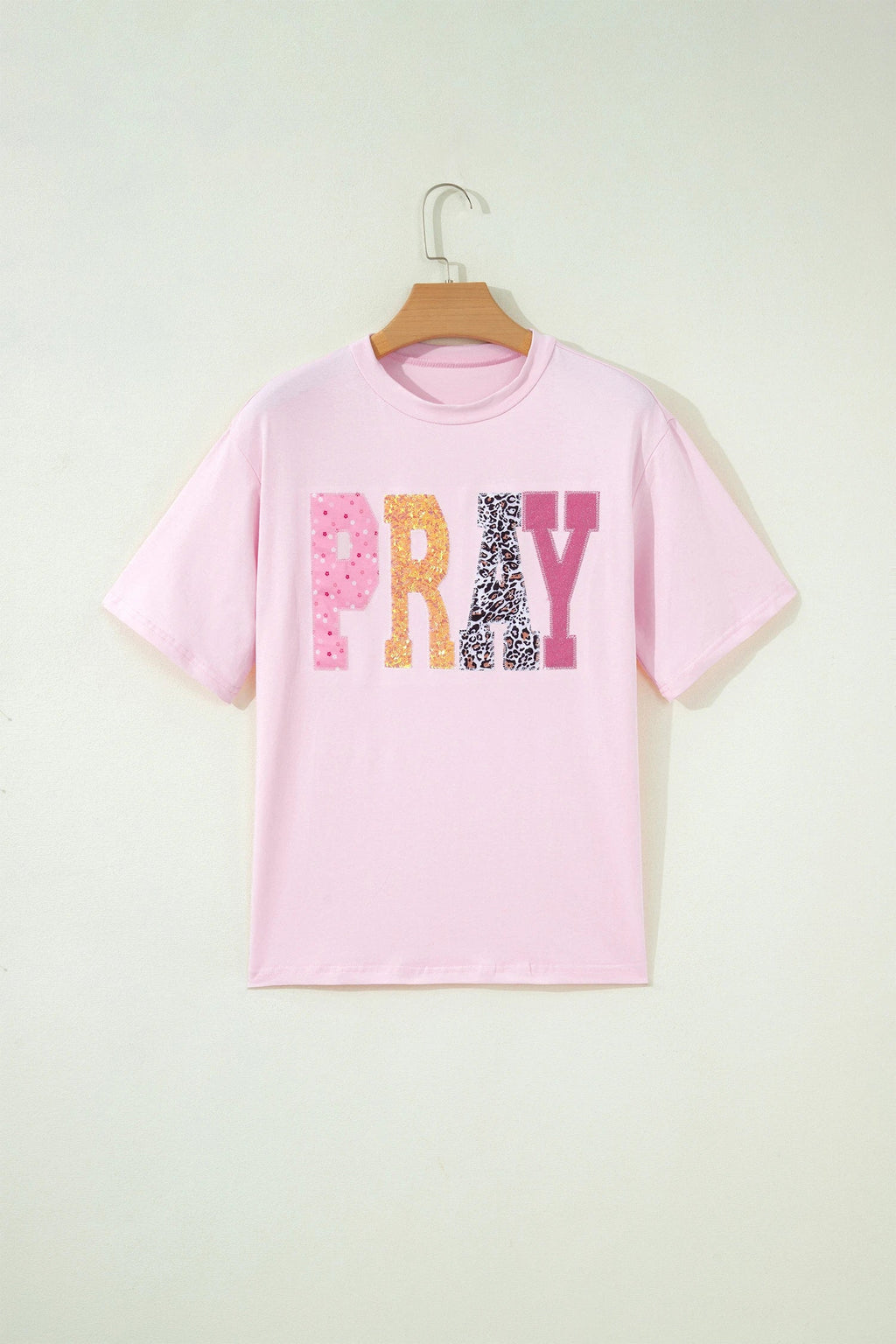 Pray With Style Sequin Leopard Tee