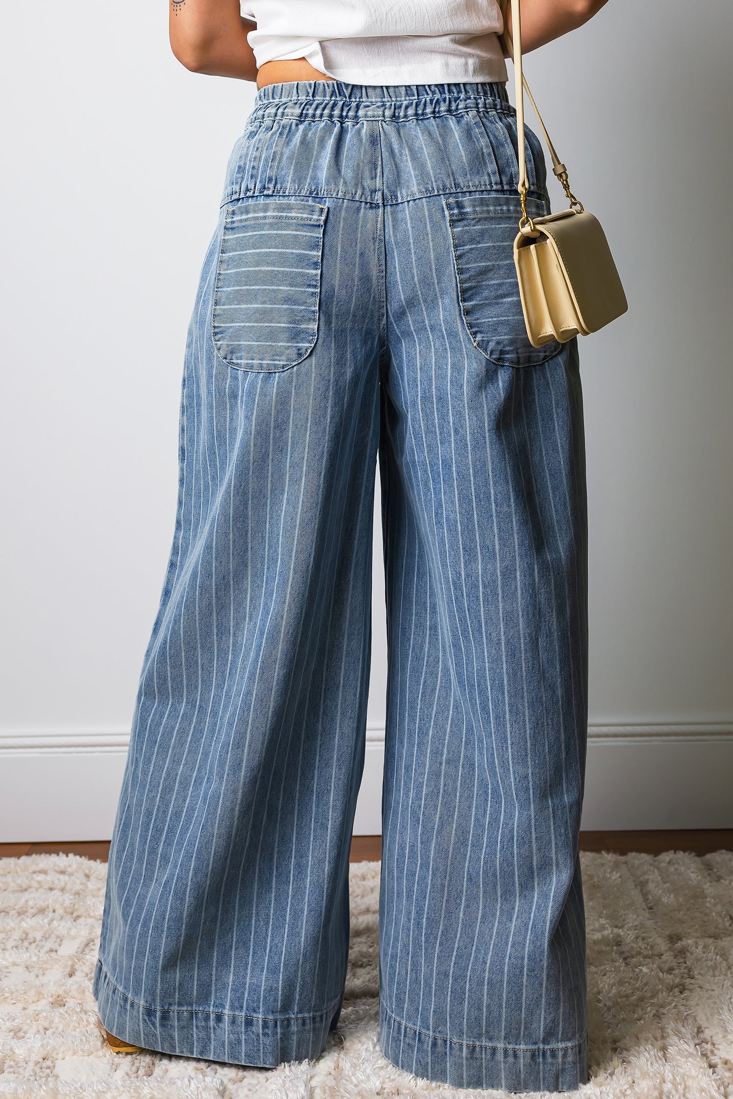 The Delilah Pleated Wide Leg Jeans