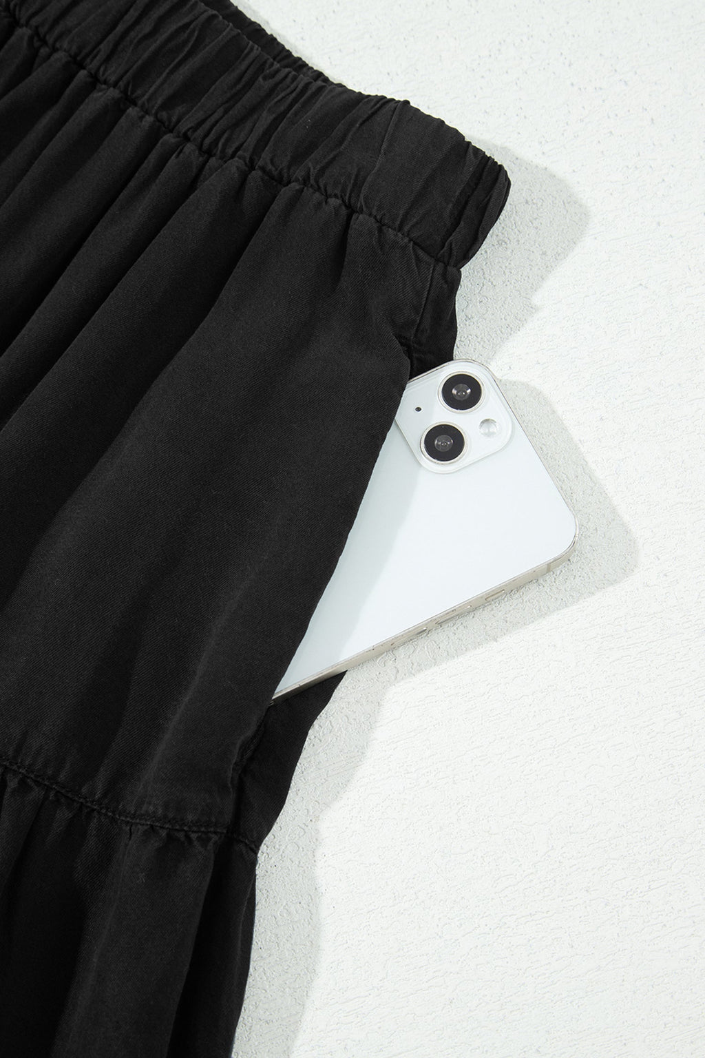 The Olivia Mae Denim Ruffle Maxi Skirt
