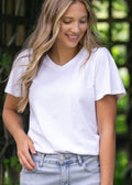 The Essential V-neck Flutter Sleeve Top