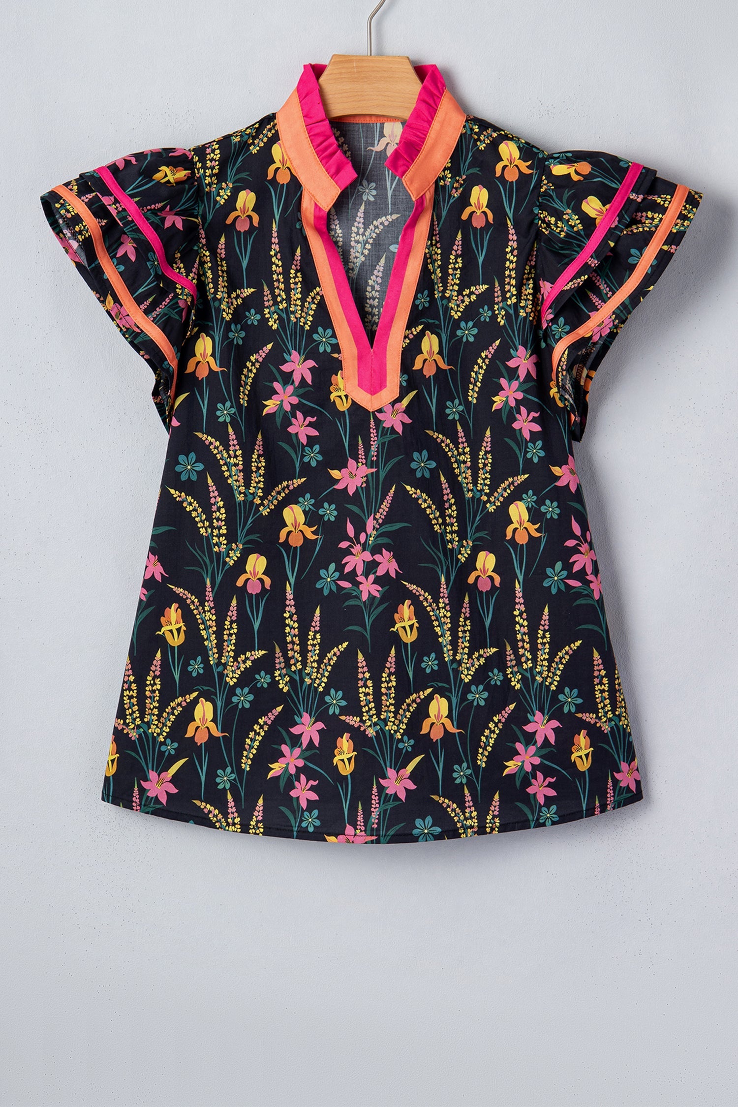 The Blair Floral Ruffle Blouse