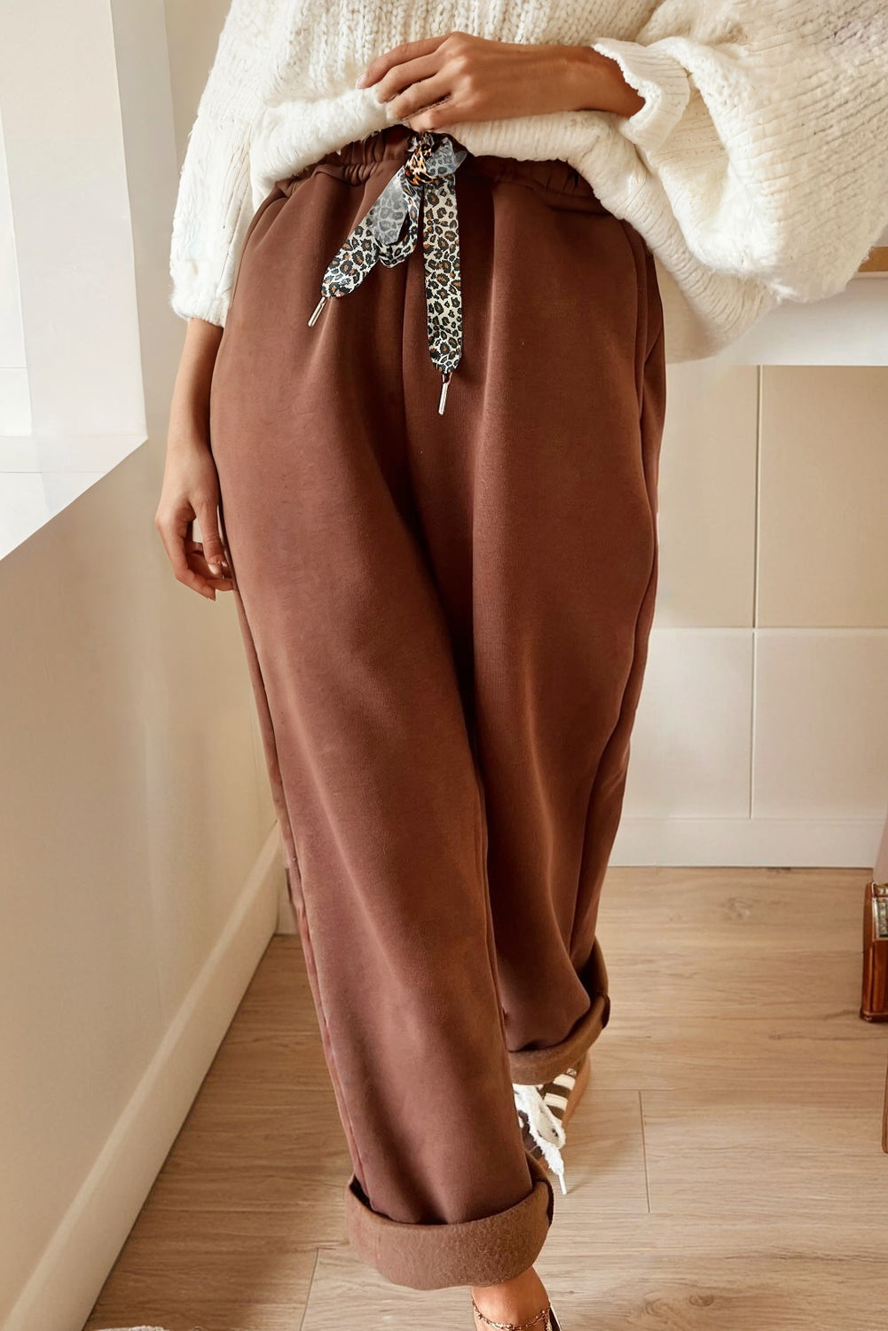The Saylor Leopard Fleece Joggers