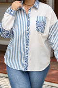 The Everlee Kate Leopard Stripe Button-Up Shirt