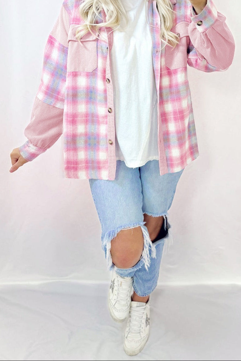 The Daisy Mae Plaid Corduroy Shacket