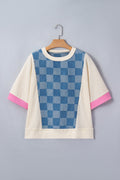 The Daisy Rose Checker Denim Top