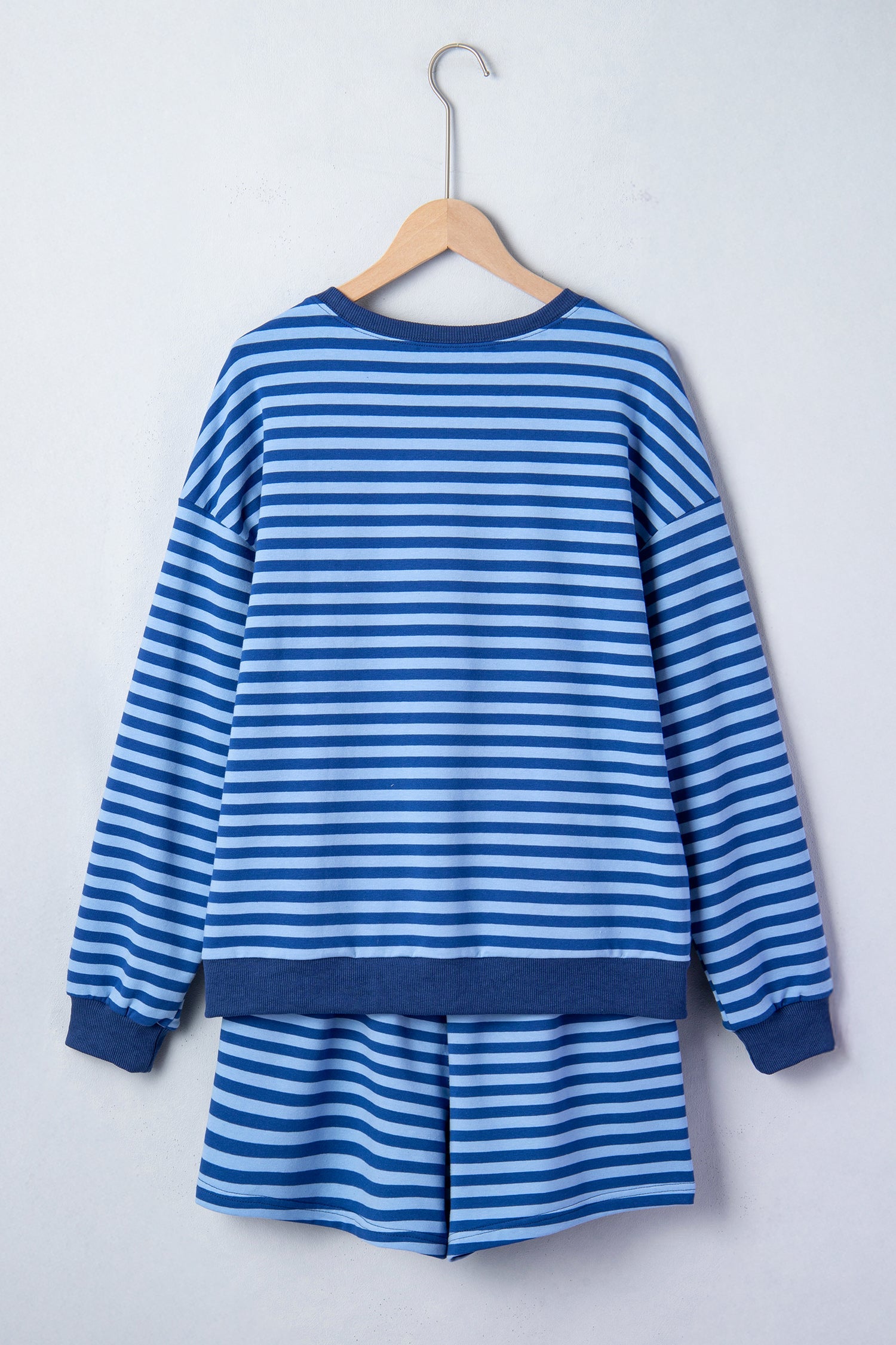 The Laken Stripe Long Sleeve Shorts Set