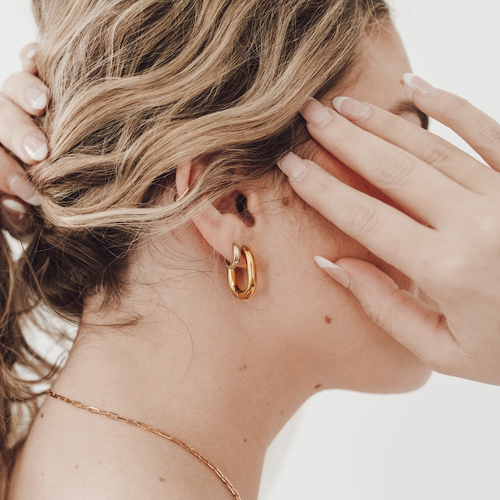 The Flirty Fantasy Oval Hoop Earrings - WATERPROOF