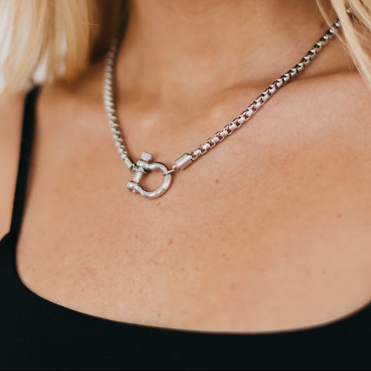 The Lucky Horseshoe Toggle Necklace- WATERPROOF