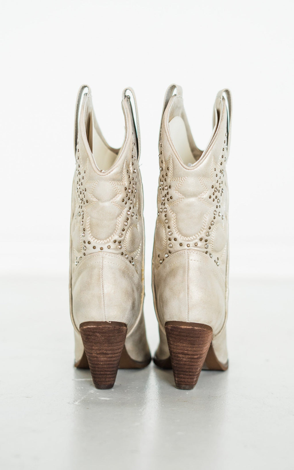 The Cassidy Studded Western Boot in Champagne