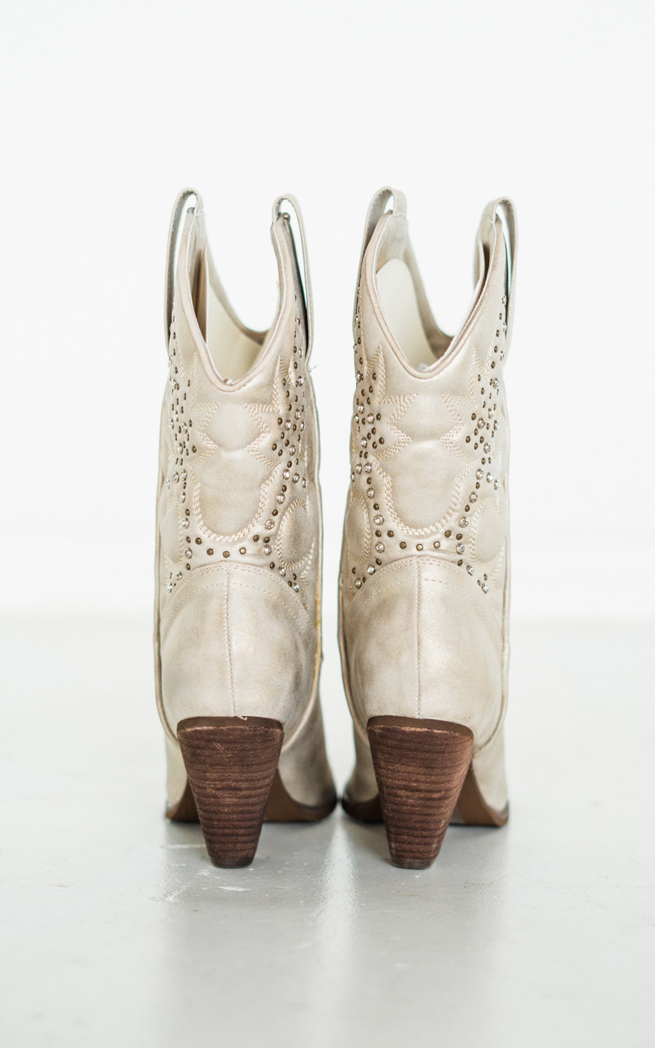 The Cassidy Studded Western Boot in Champagne