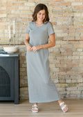 The Jane Teal Stripe T-shirt Maxi Dress