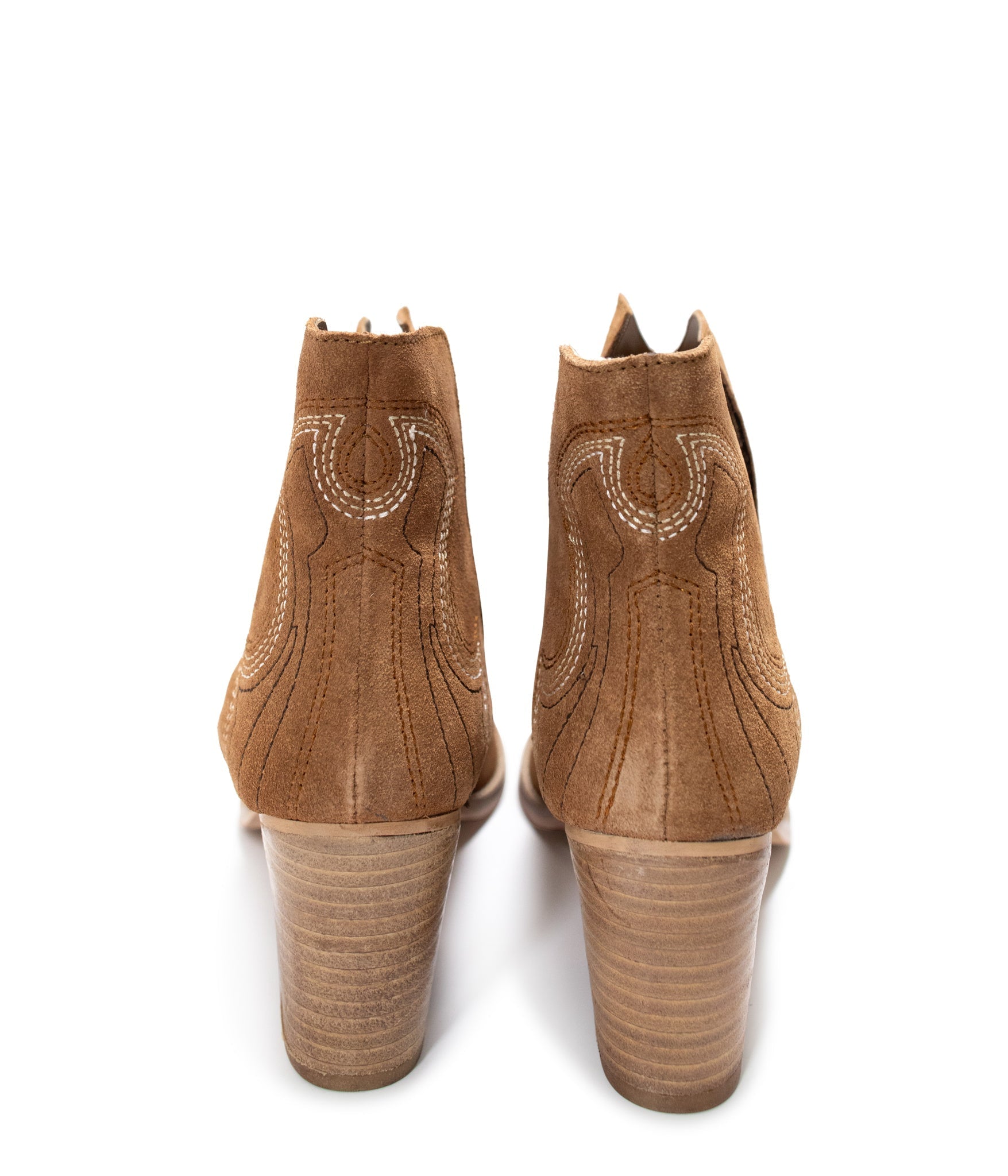 The Journee Suede Tan Ankle Boots