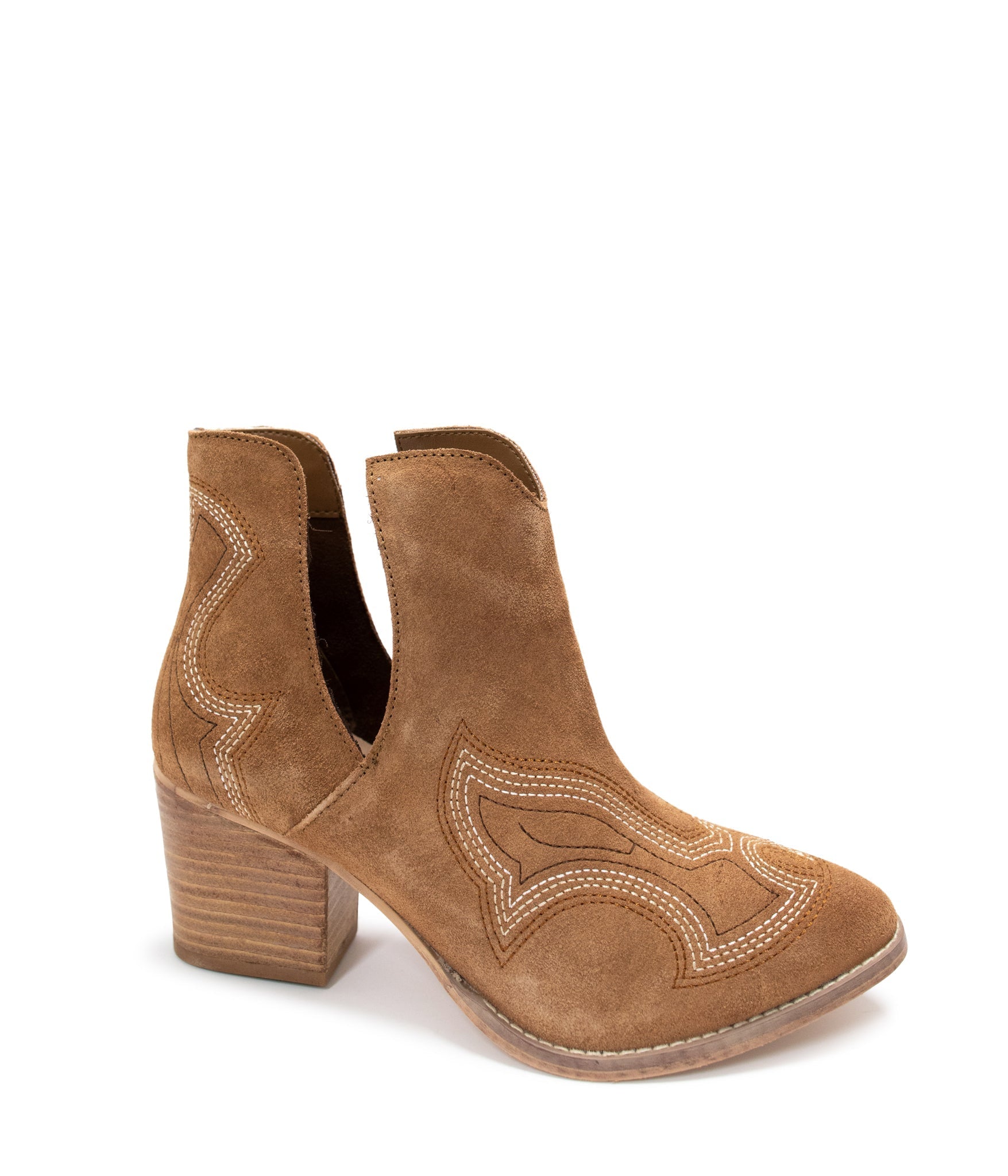 The Journee Suede Tan Ankle Boots