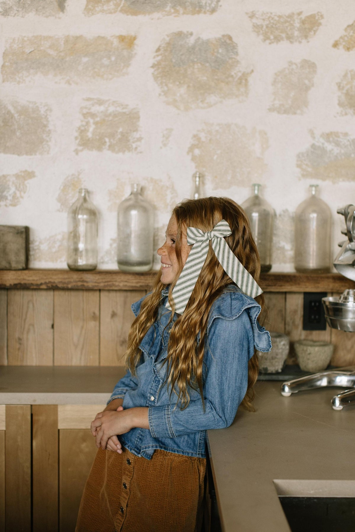 The Juniper Stripe Lady Hair Bow
