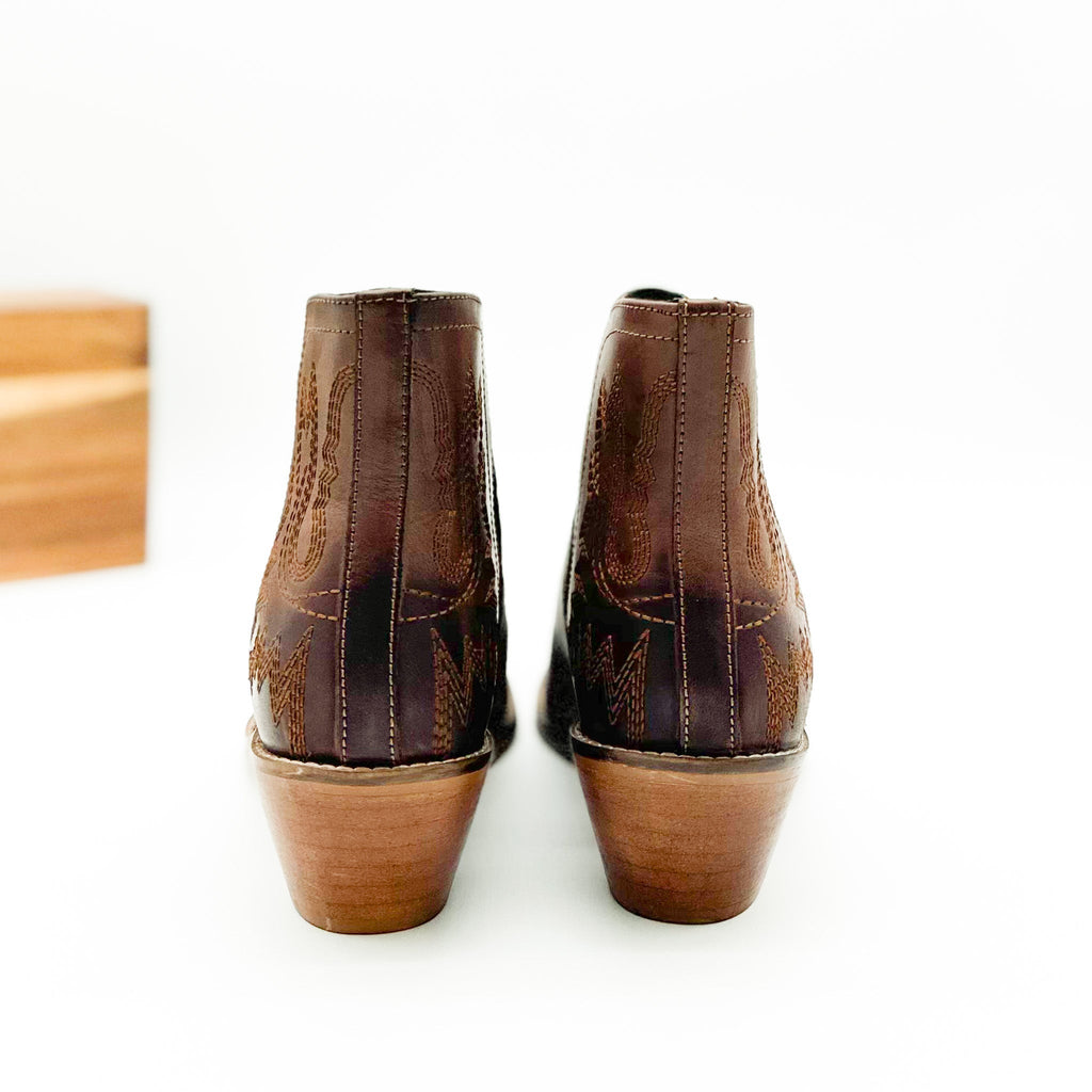 The Olivia Mae Booties in Brown