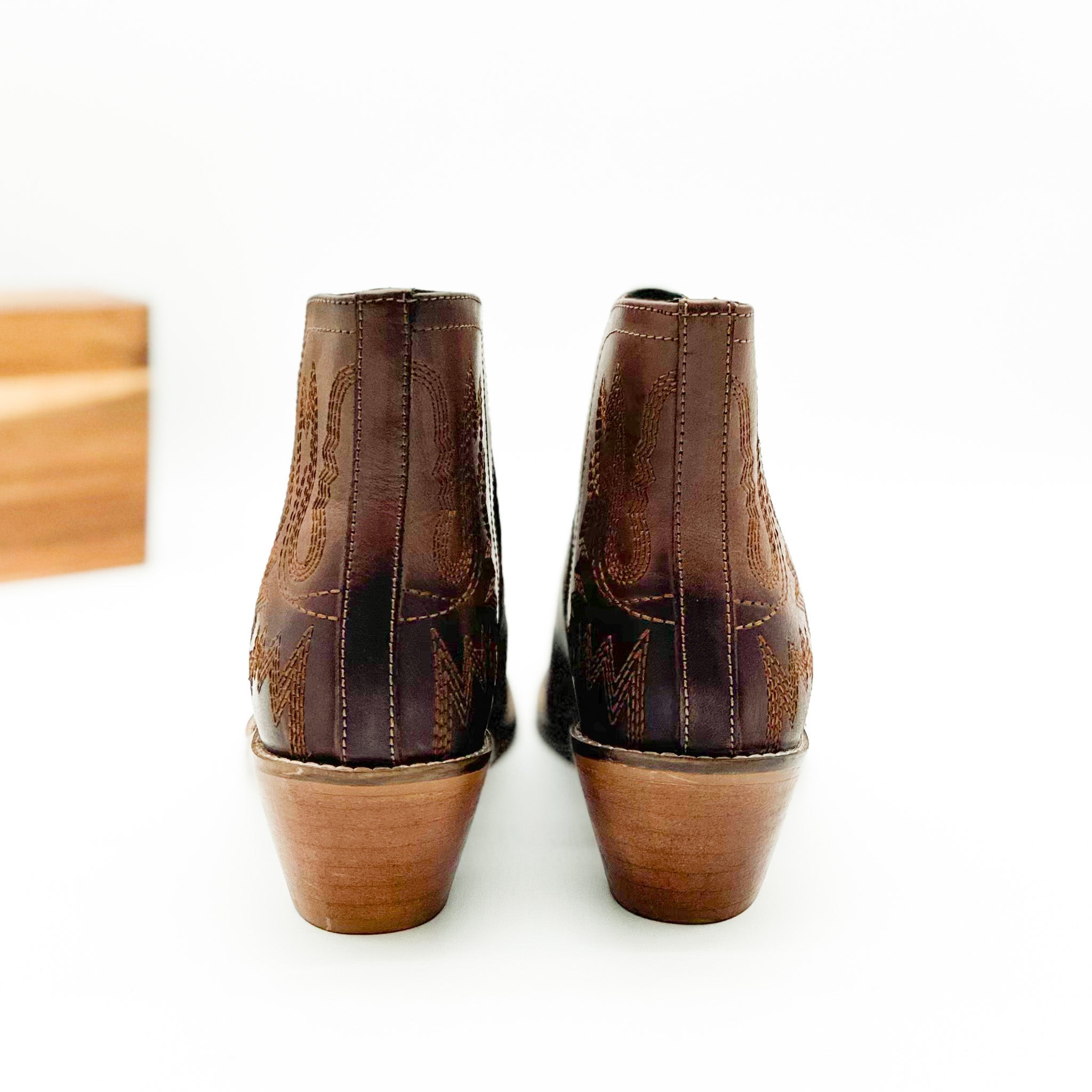 The Olivia Mae Booties in Brown