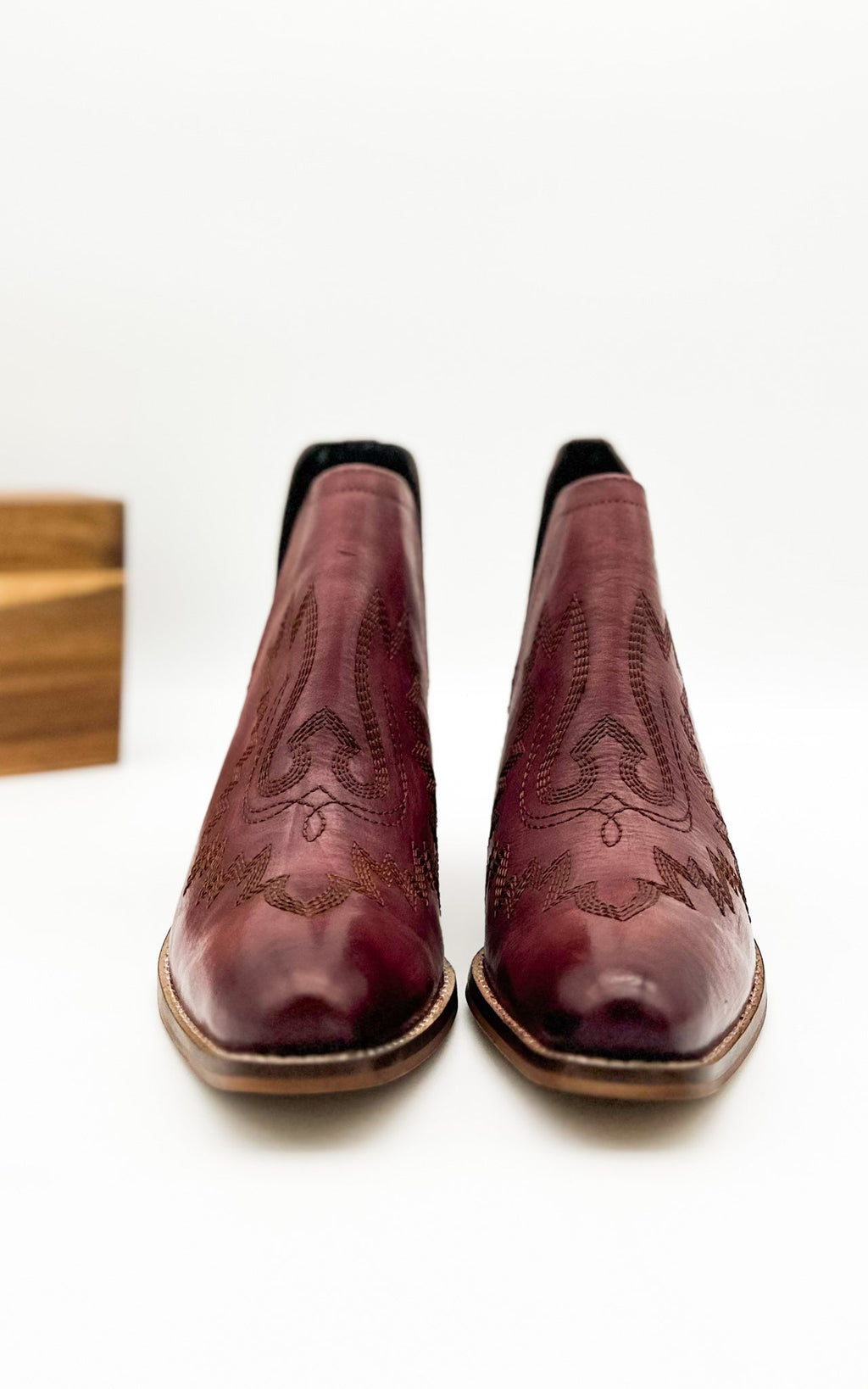 The Rosalie Booties in Burgundy