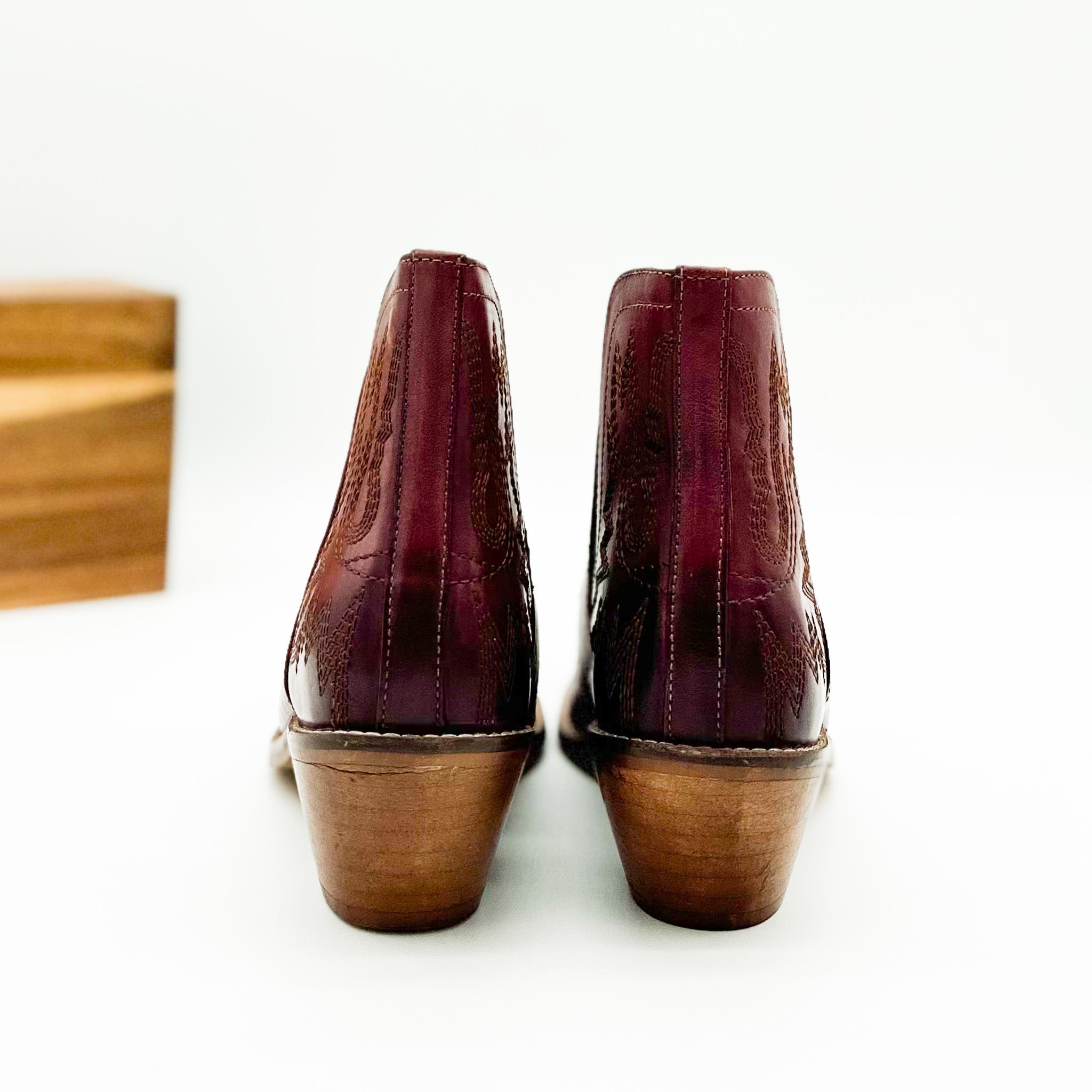 The Rosalie Booties in Burgundy